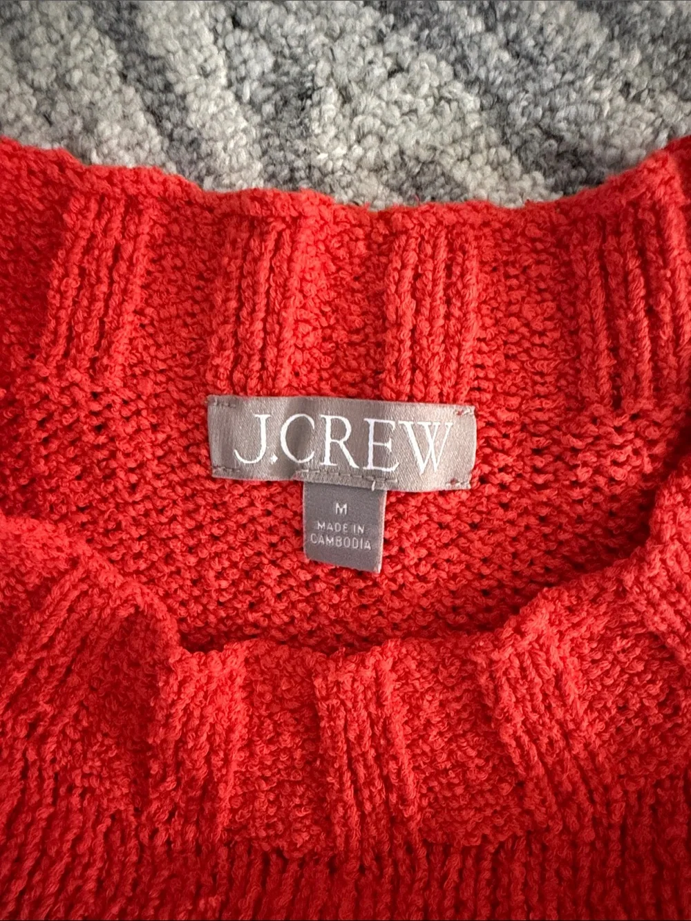 J. Crew Bright Orange Cropped Crewneck Sweater